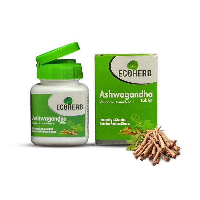 ECOHERB ECOHERB Ashwagandha Tablets I Immunity booster I Antioxidant I Rejuvenate mind & body | 60Tablets