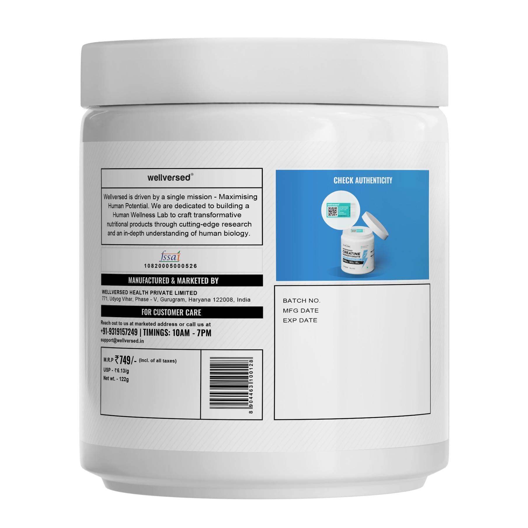 Wellcore Wellcore - Pure Micronised Creatine Monohydrate (Tropical Tango, 33 Servings) | Rapid Absorption | Enhanced Muscle strength & Power|Powder, 1 count