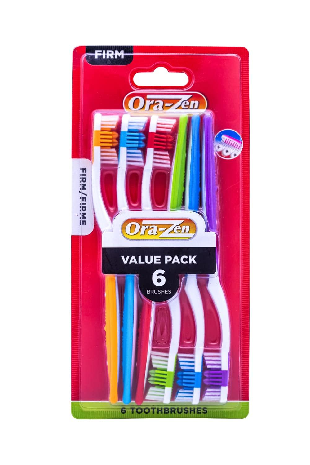 Ora-Zen Ora-Zen 6pcs Each Firm Adult Toothbrush