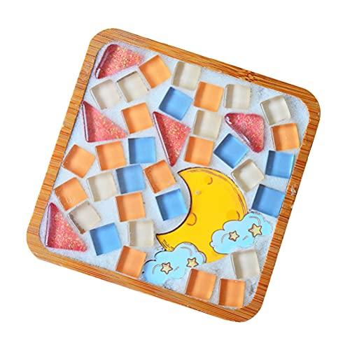 HEALLILY 1 Set DIY Mosaic Coasters Kit Handmade Art Kit Craft Material Supplies