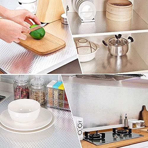 LAKHANI VENTURE LAKHANI VENTURE Kitchen Oil Proof Stickers Self Adhesive Aluminium Foil Silver Sticky Back Plastic Waterproof Wallpaper for Countertop Cooktop Backsplash DIY