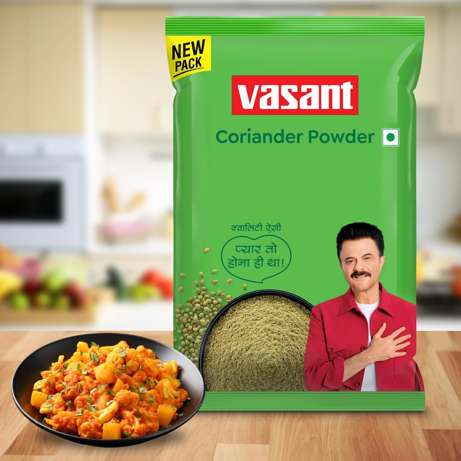 VASANT VASANT Masala Coriander Powder | Coriander Powder | Masala Powder | Dhaniya | Dhana | Lowers Cholesterol | Good for Haircare & Skincare | Indian Spices & Masala | Vegetarian | 1 Kg