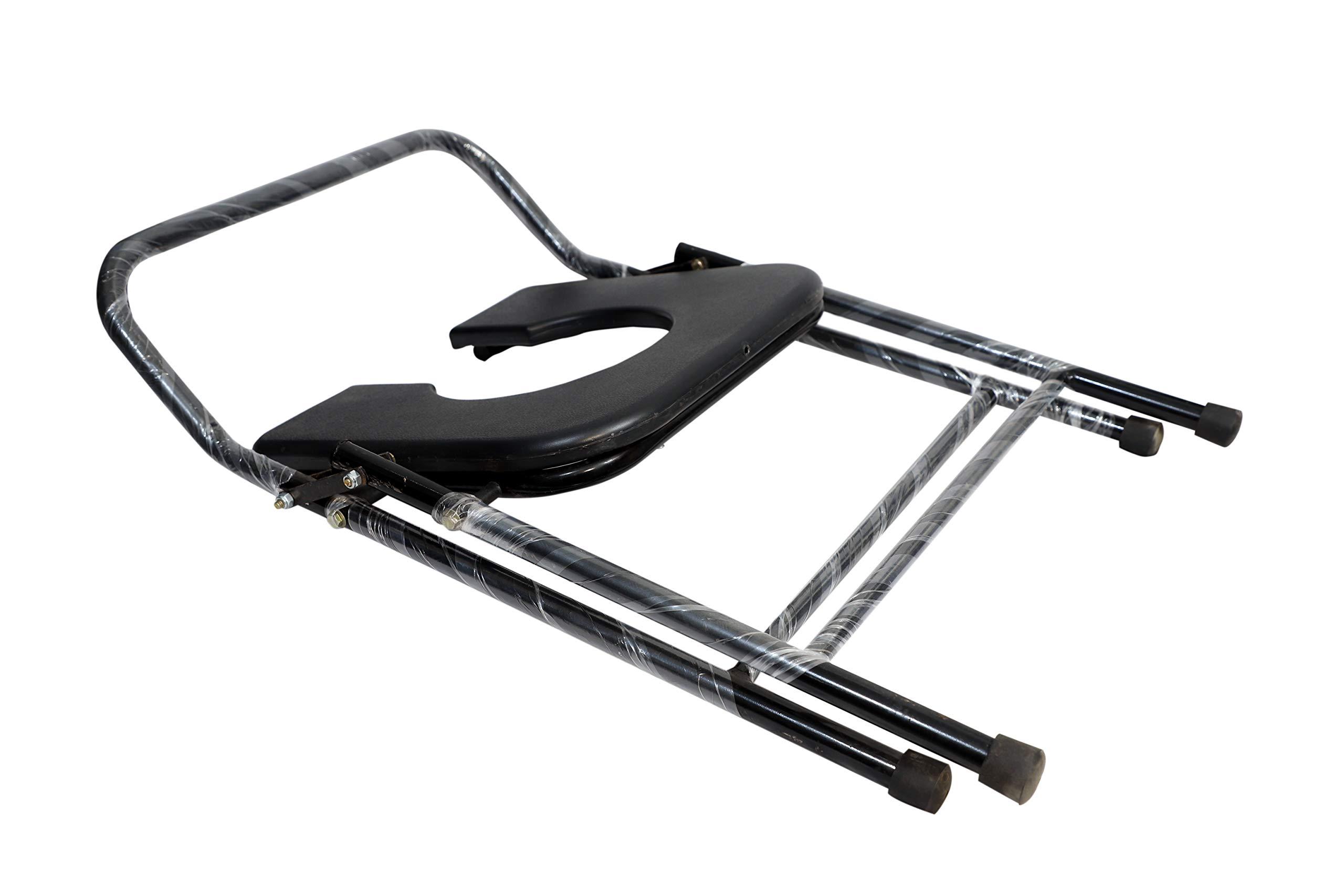 NavaFresh Basics Relies Commode chair Folding Commode Over Toilet, Bedside Commode Chair, Shower Seat with Removable Bucket, Suitable for Senior, Disabled Patients & Pregnant Woman