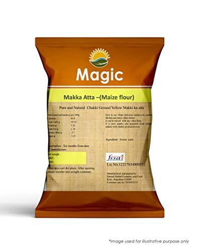 Magic Magic Makka Atta Maize Flour,Gluten Free,Organic Yellow Corn Powder (Pack of 500g)