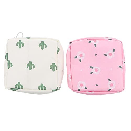 HEALLILY HEALLILY 2pcs Sanitary Napkin Storage Bag Portable Sanitary Napkin Pads Storage Bag with Zipper Pouch for Women and Girls