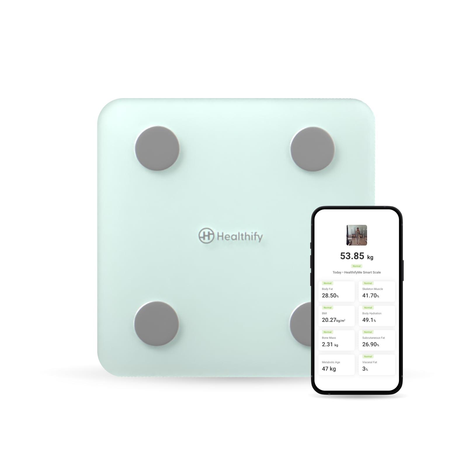 HealthifyMe HealthifyMe Green Smart Scale Get Data Driven Smart Weight Loss and Track 11 Plus Key Body Metrics in HealthifyMe App|1 Month FREE HealthifyMe Smart Plan| 2 years Warranty (Green)