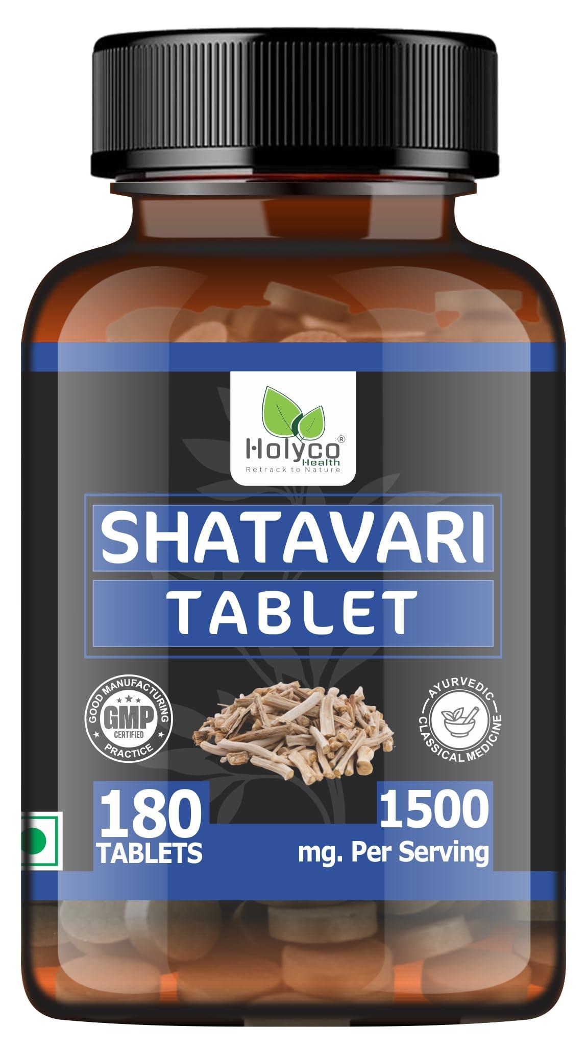 HOLYCO HEALTH - RETRACK TO NATURE Shatavari Tablet - 180 tablets | Known as Wild Asparagus racemosus, Satavar, Satmuli, Shatamuli, Satavari tablets | Natural, No Additives and Preservatives