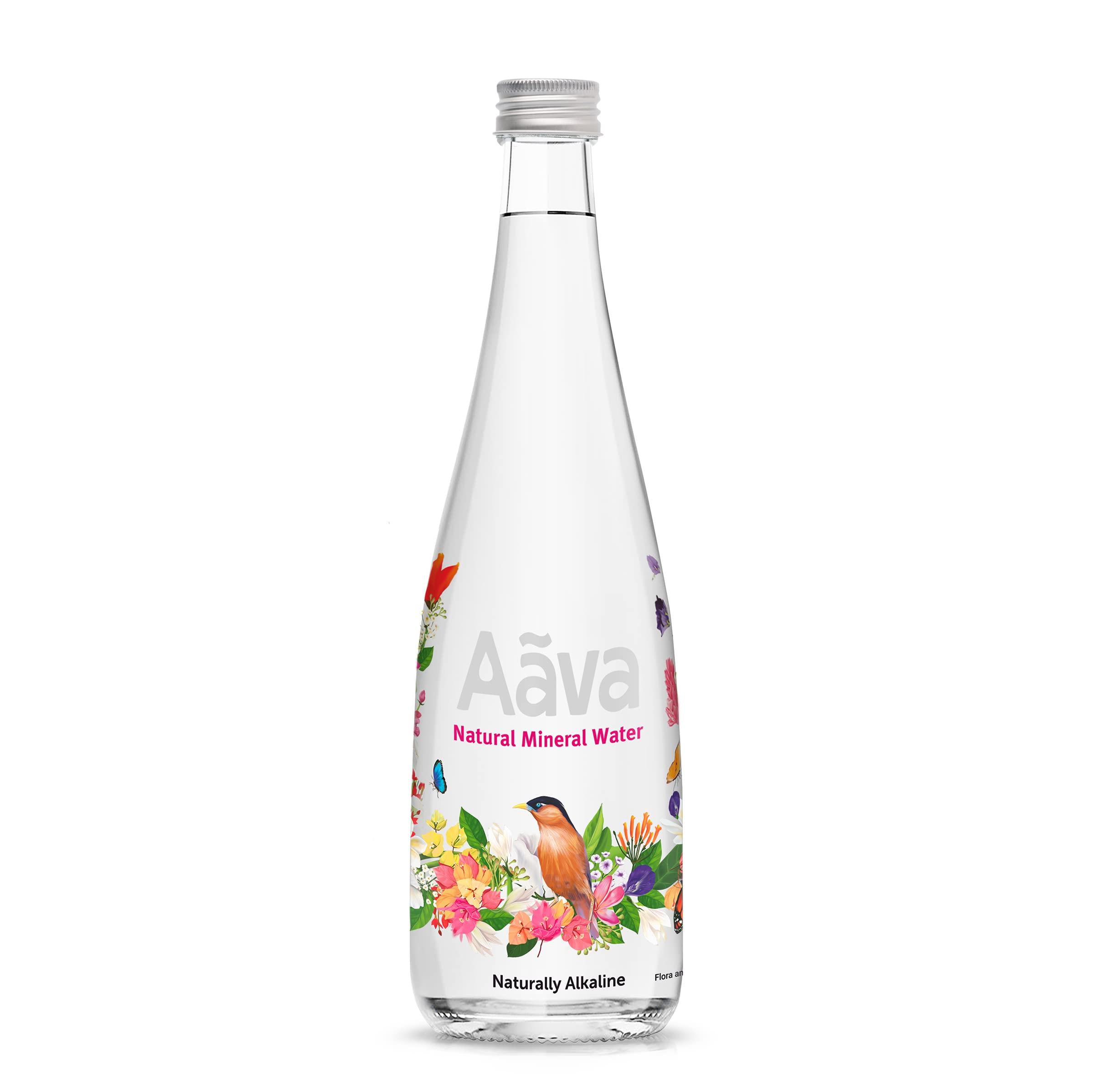 AAVA Aava Natural Mineral Water 750 ml Glass Bottle (Naturally Alkaline ; Origin Aravalli Range; pH 8+; Natural Fortified with Calcium and Magnesium) (Pack of 1 (Single Bottle))