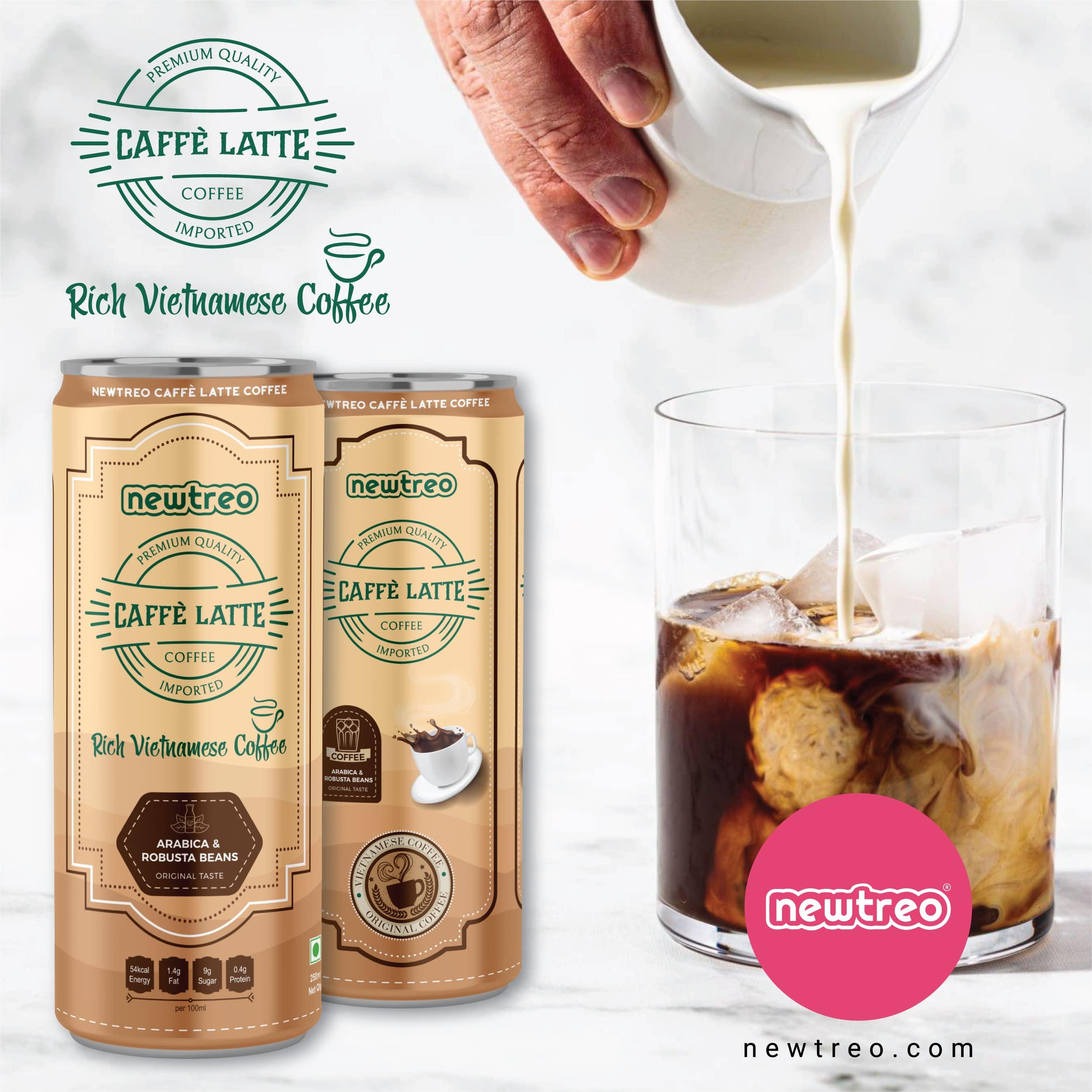 Newtreo Newtreo Vietnamese Coffee | 3 x Caffè Latte & 3 x Cappuccino Coffee Combo I Arabica & Robusta Beans | Premium Coffee Drink | Imported from Vietnam | 6 x 250ml cans