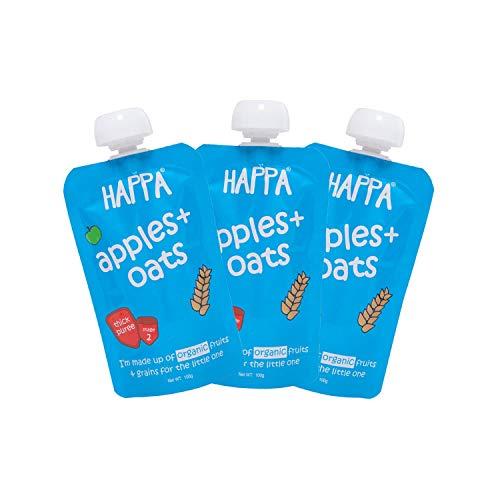 HAPPA Happa Organic, (Apple + Oat Puree), 3 Pouch 100g Each