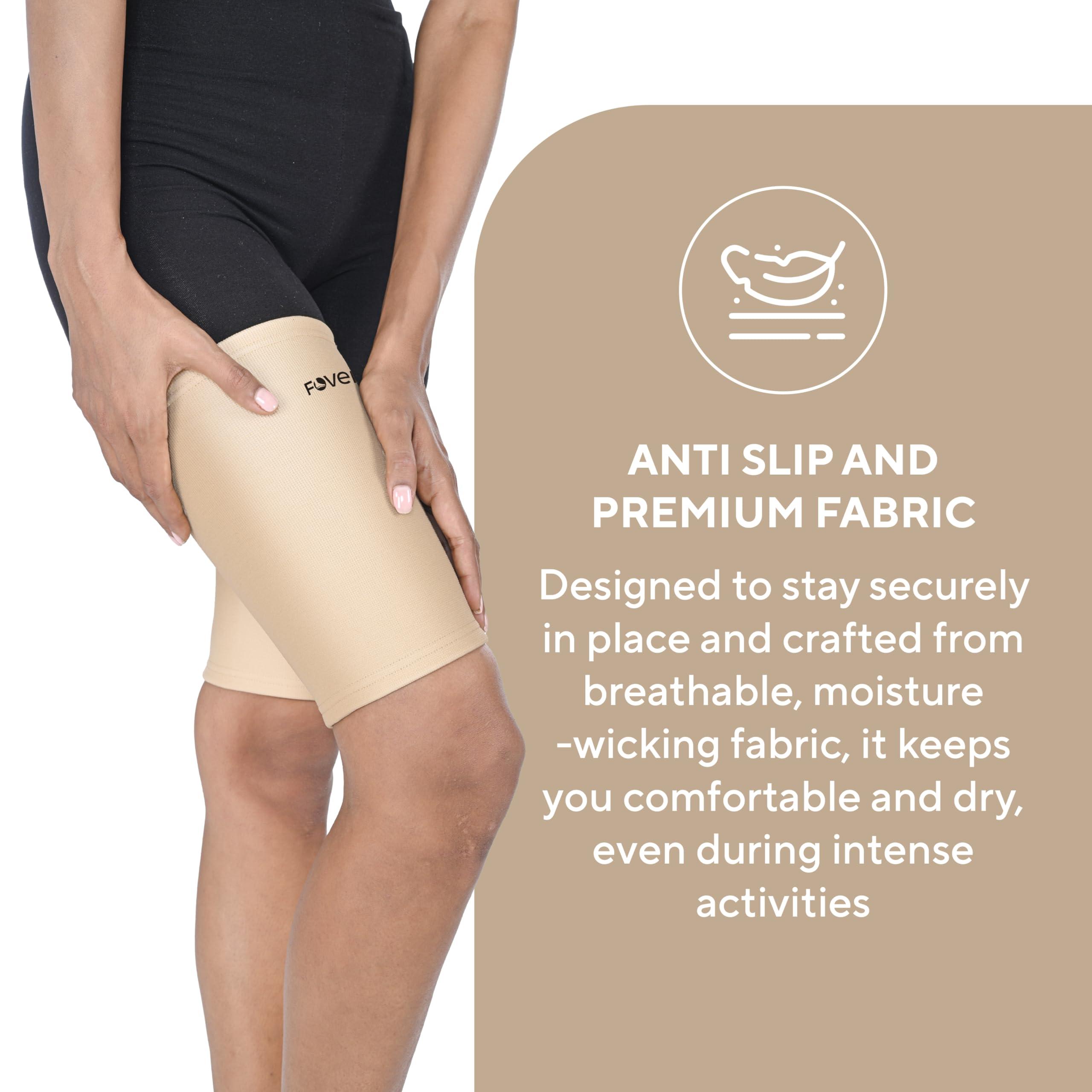 FOVERA FOVERA Thigh Support,Thigh Compression Sleeve for Quad and Hamstring Support for Men and Women (Size - M, 1 Pair)