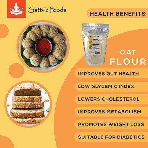 Sattvic Foods Sattvic Foods Oat Flour/Atta (1.5 kg) Stone Ground from Whole Grain Oats, Gluten-Free Low GI Superfood, High in Protein & Fibre | Use in Baking, Rotis, Chilla and Flour Blends