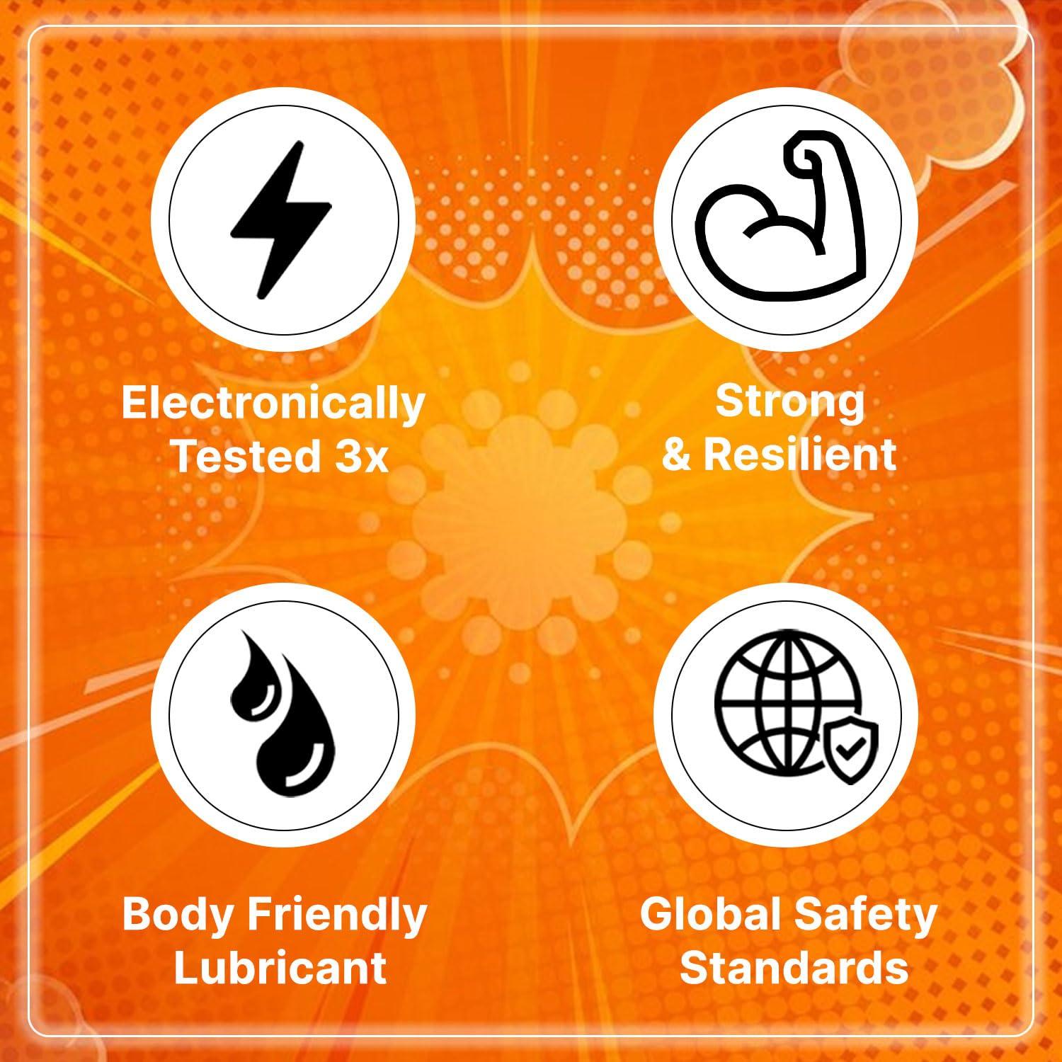 NOTTY BOY NOTTY BOY HardCore Dotted Condom, Big Raised Dots For More Pleasure - 12 Units (Pack of 4)