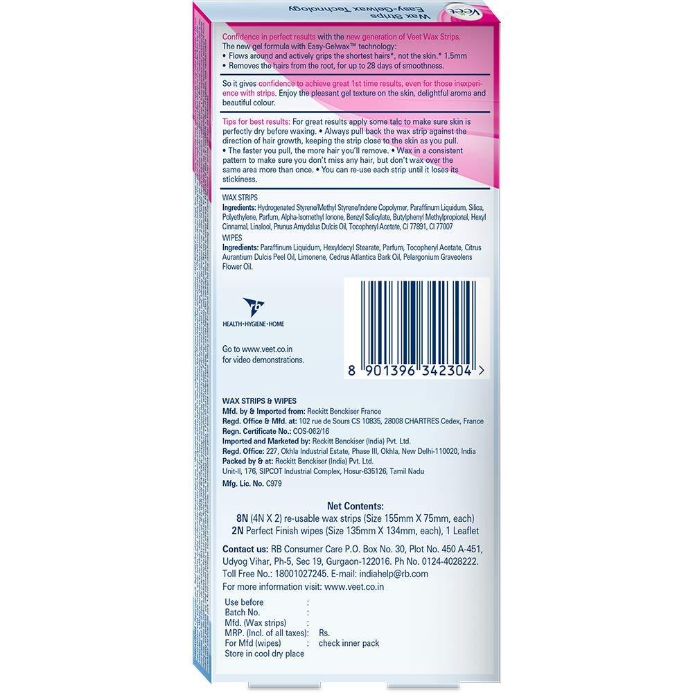 Veet Veet Full Body Waxing Kit For Sensitive Skin - 8 Strips - Old Formulation - Women, Pack of 1