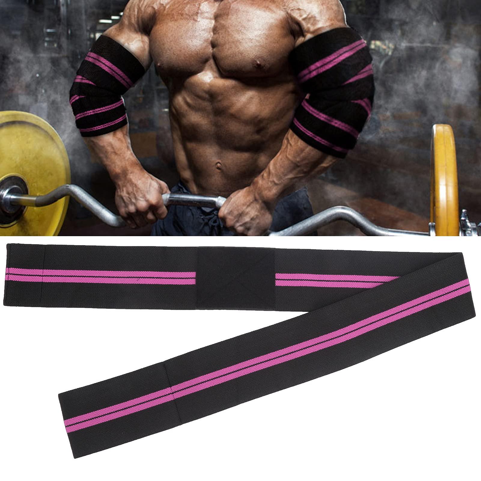 Asixxsix Elbow Compression Sleeve, Adjustable Elastic Soft And Durable Breathable Elbow Brace for Sports for Elbow Protection(Black and purple two stripes)