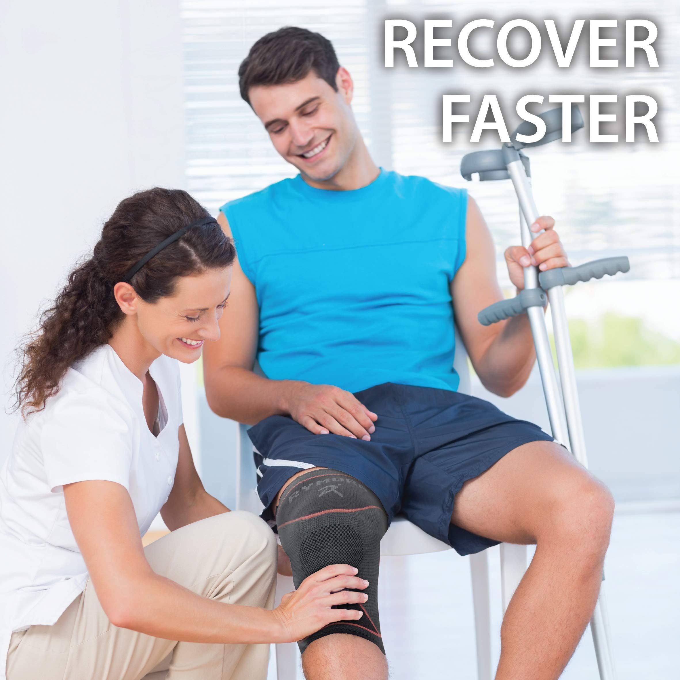 Rymora Rymora Knee Brace for Men - Knee Sleeve Compression Knee Brace for Women - Knee Support for Running Pain Relief Arthritis ACL MCL Compression Sleeve