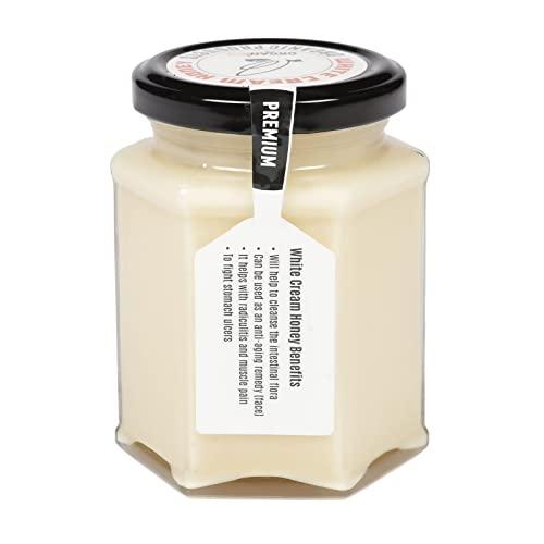 Organico Organico Honey Pure Delicious Sweet Russia White Cream Honey Viscous Liquid Food Unprocessed Raw Natural Honey Golden in Color in Glass Jar 300 gm