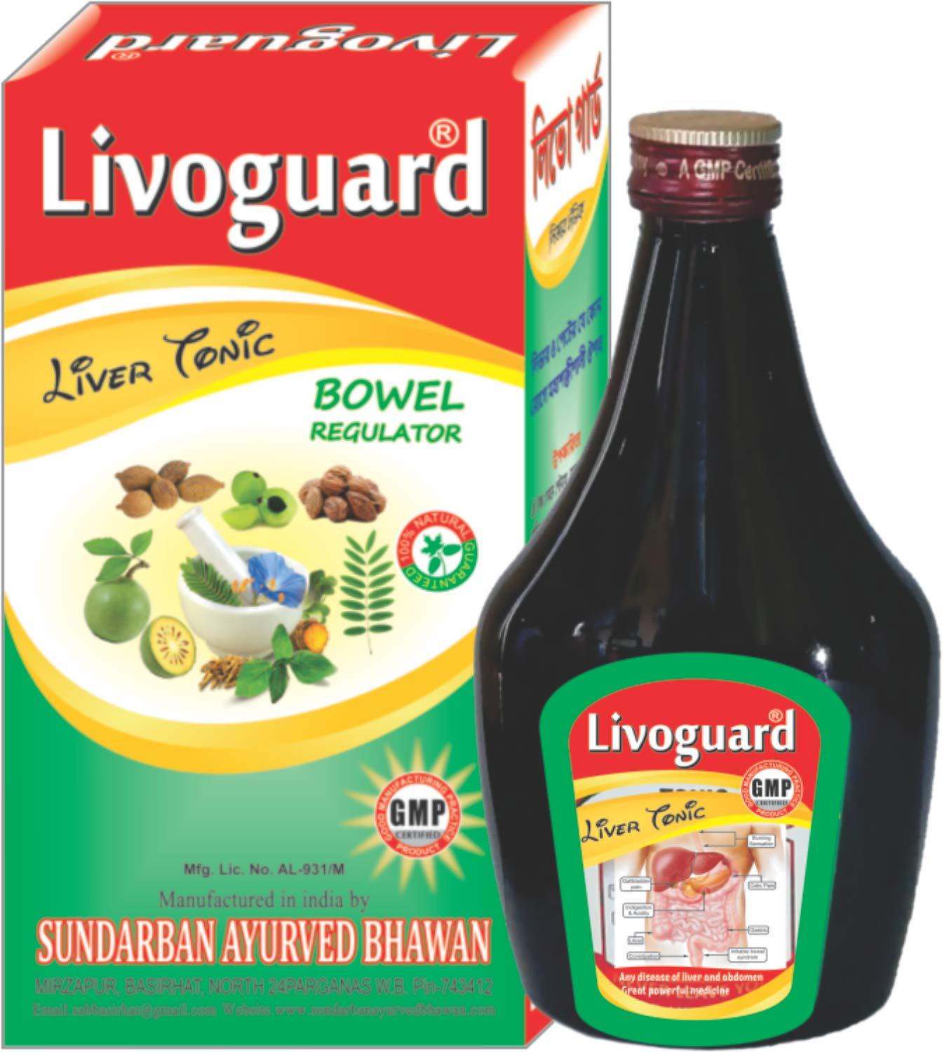 sundarban Livoguard liver tonic ayurvedic syrup 450ml pack