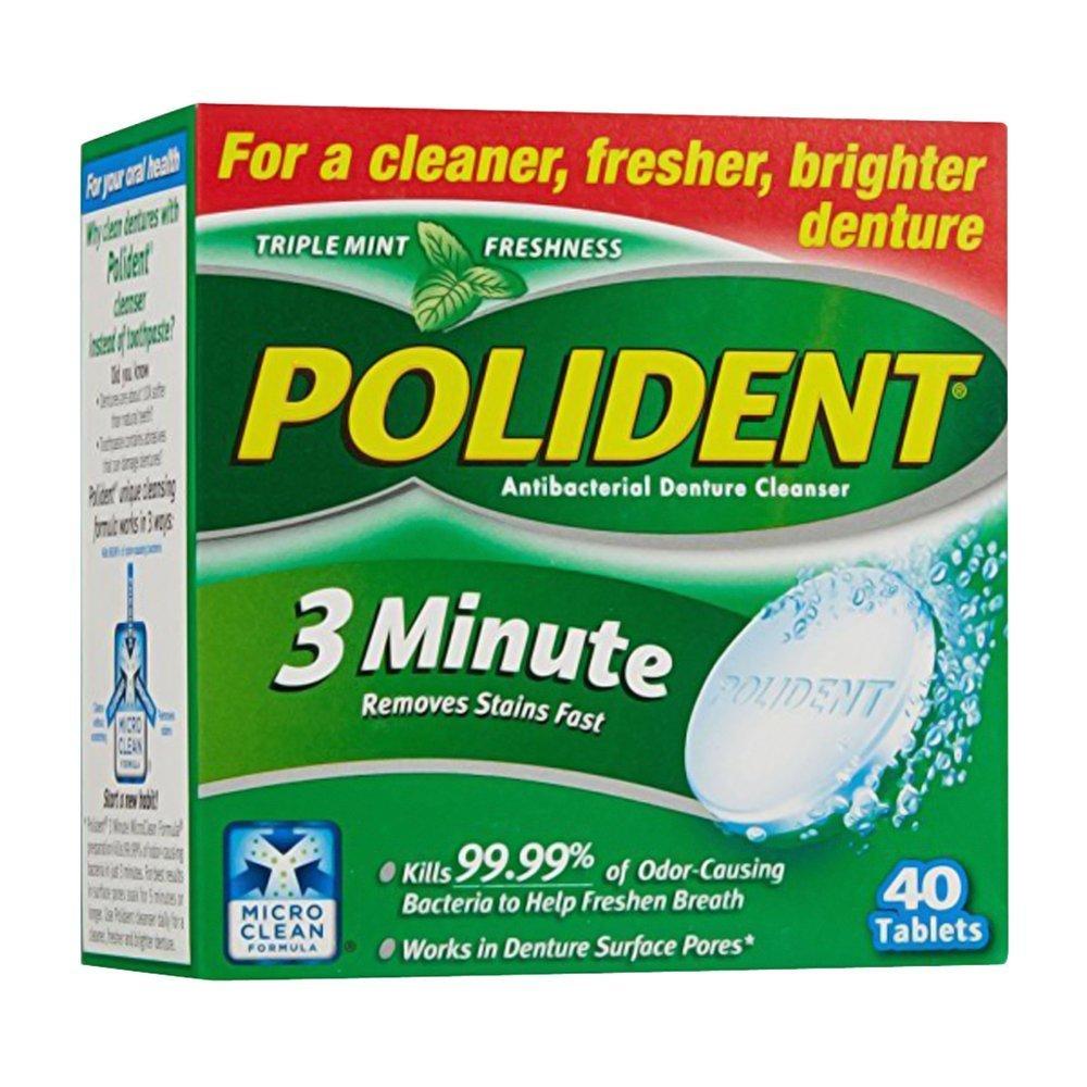 Polident Polident 3-Minute Antibacterial Denture Cleanser, 40 Ct. Each by Polident