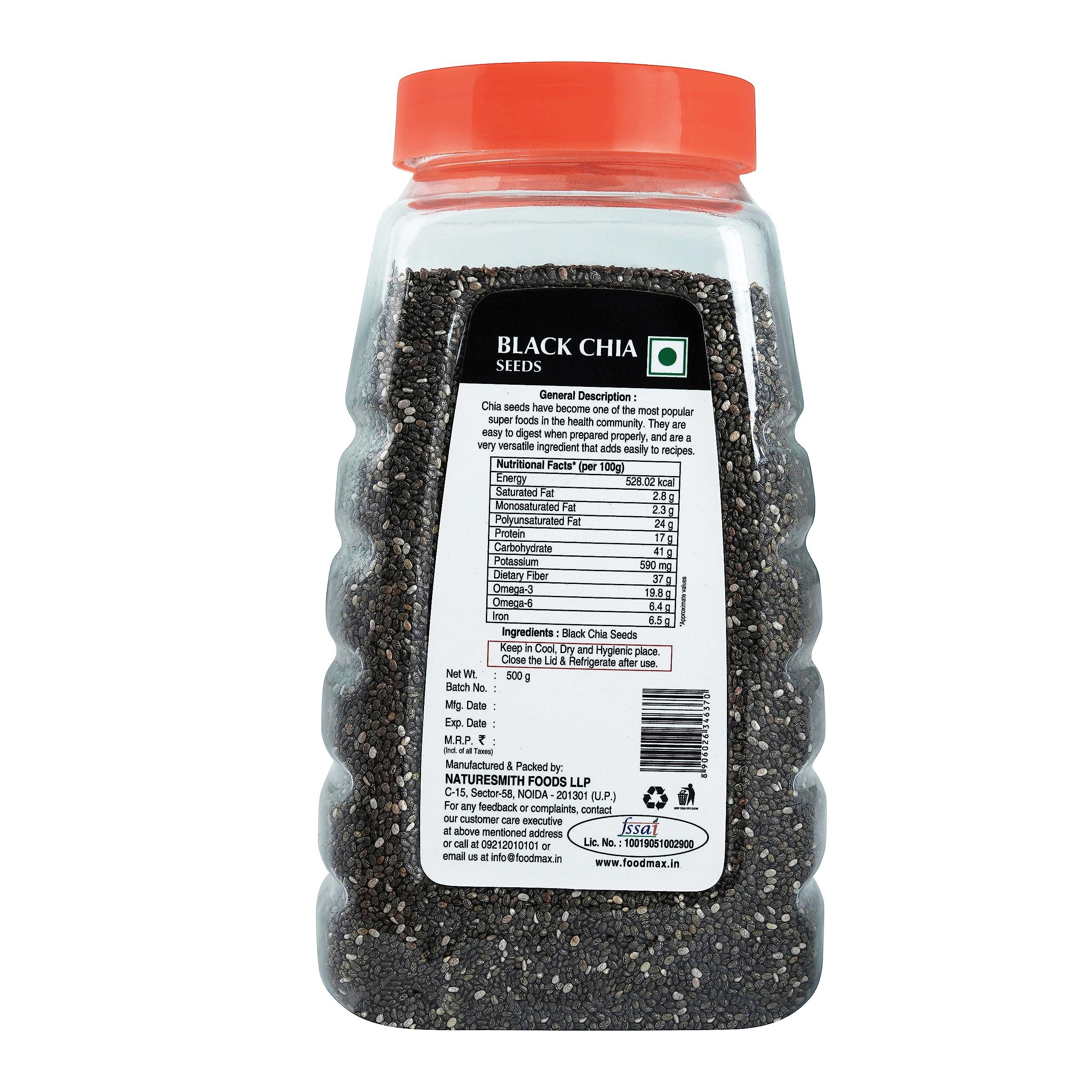 NATURE SMITH NATURESMITH FS JAR BLACK CHIA SEEDS-500g