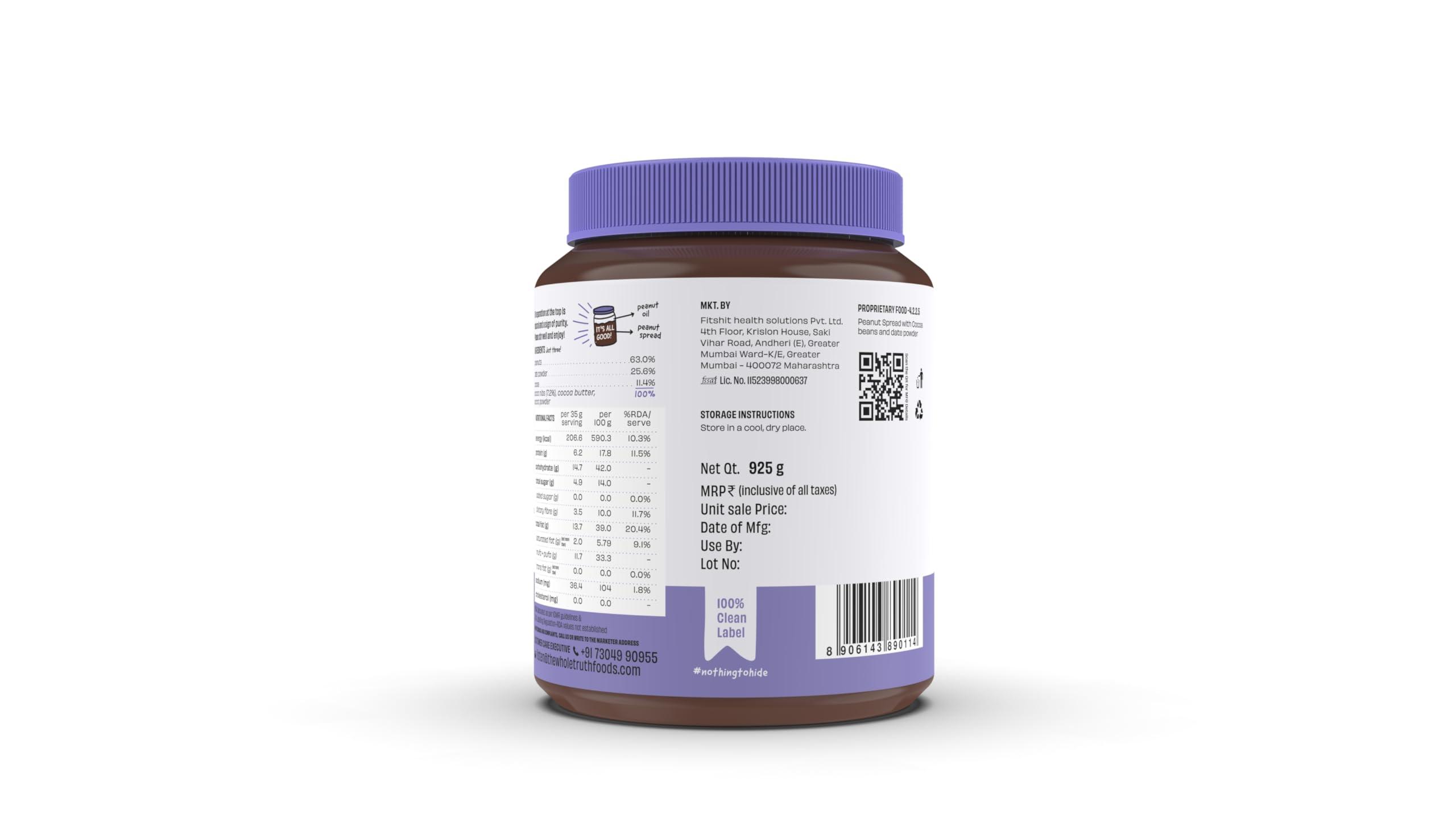 The Whole Truth The Whole Truth - Supersaver Pack | Dark Chocolate Peanut Butter | 925 g | Creamy | No Added Sugar | No Artificial Sweeteners | Vegan | No Gluten | No Preservatives | 100% Natural
