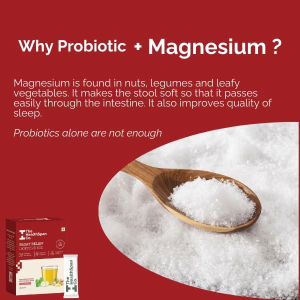 The Healthspan Co. The Healthspan Co. Relief From Digestive Issues,Gas,Bloating,Acidity & Constipation|3 Bn Cfu Of Clinically Proven Probiotic|Digestive Enzymes & Magnesium|15 Days Pack,Sachet,1 Count,15 Servings
