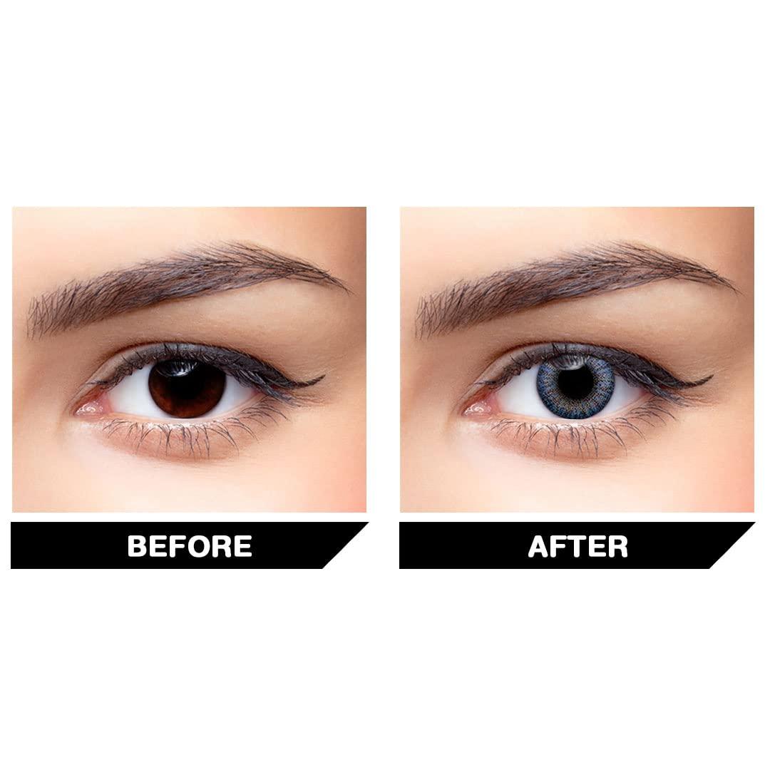 Generic Aryan Super Premium Monthly Disposable Color Contact lens most safest enthralling cosmetic lens for Men and Women 2 Pcs - Midnight Blue (-8.50)