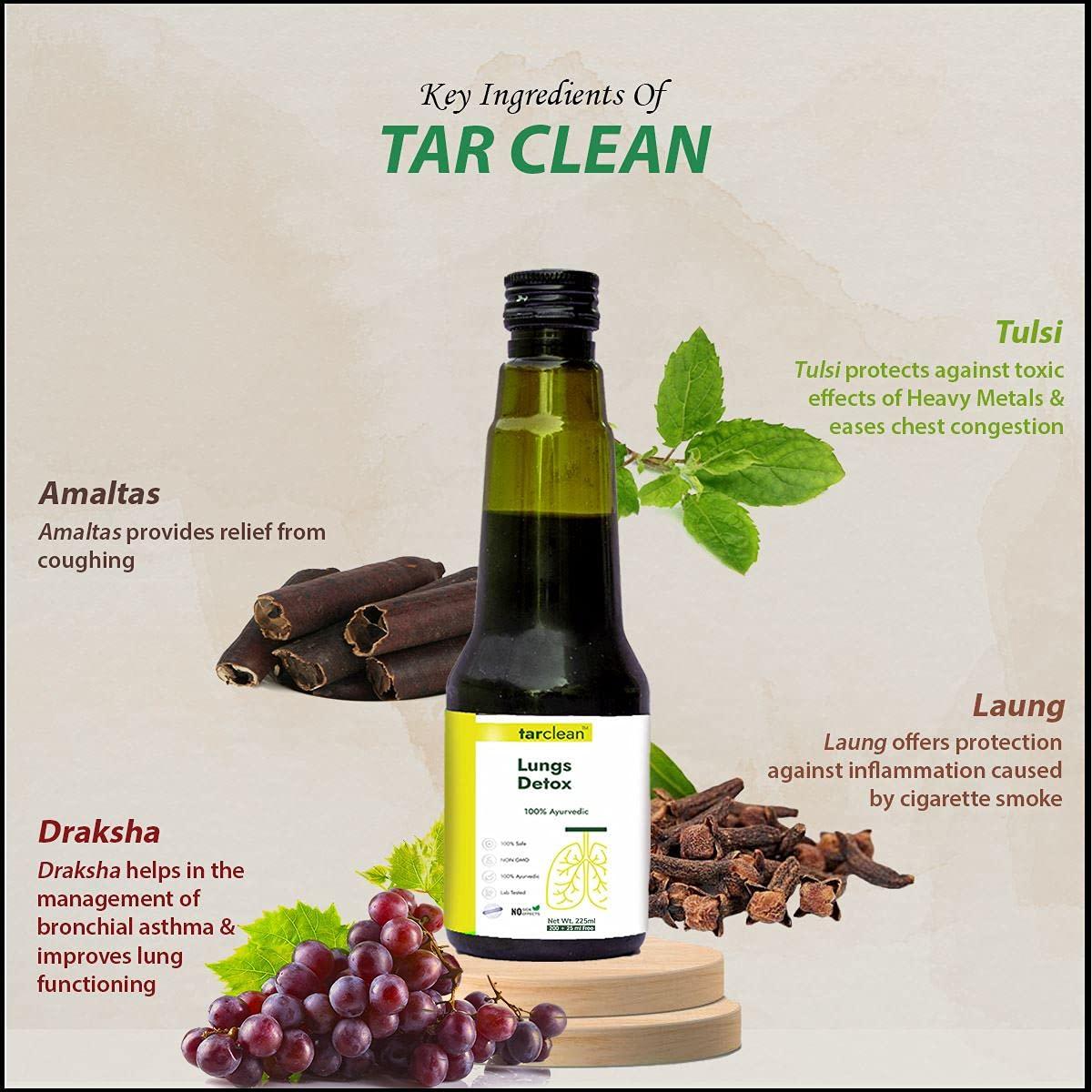 Le-vanza Food & Herbals Tar Clean For Lungs Detox | Lungs Cleaner |Tar Free Syrup | Sugar Free |Cough | Breathlessness |Lungs Detox For Smokers | Covipro Immunity Booster (Combo)