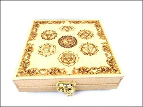 Jet International Crystal Energy Stones Jet Chakra Box With Round Reiki Engraved Gemstone A++ Sets Healing Crystal Therapy w/Pouch Palm Worry Thumb Stone Gift Easter Christmas Xmas Love Internal Strength