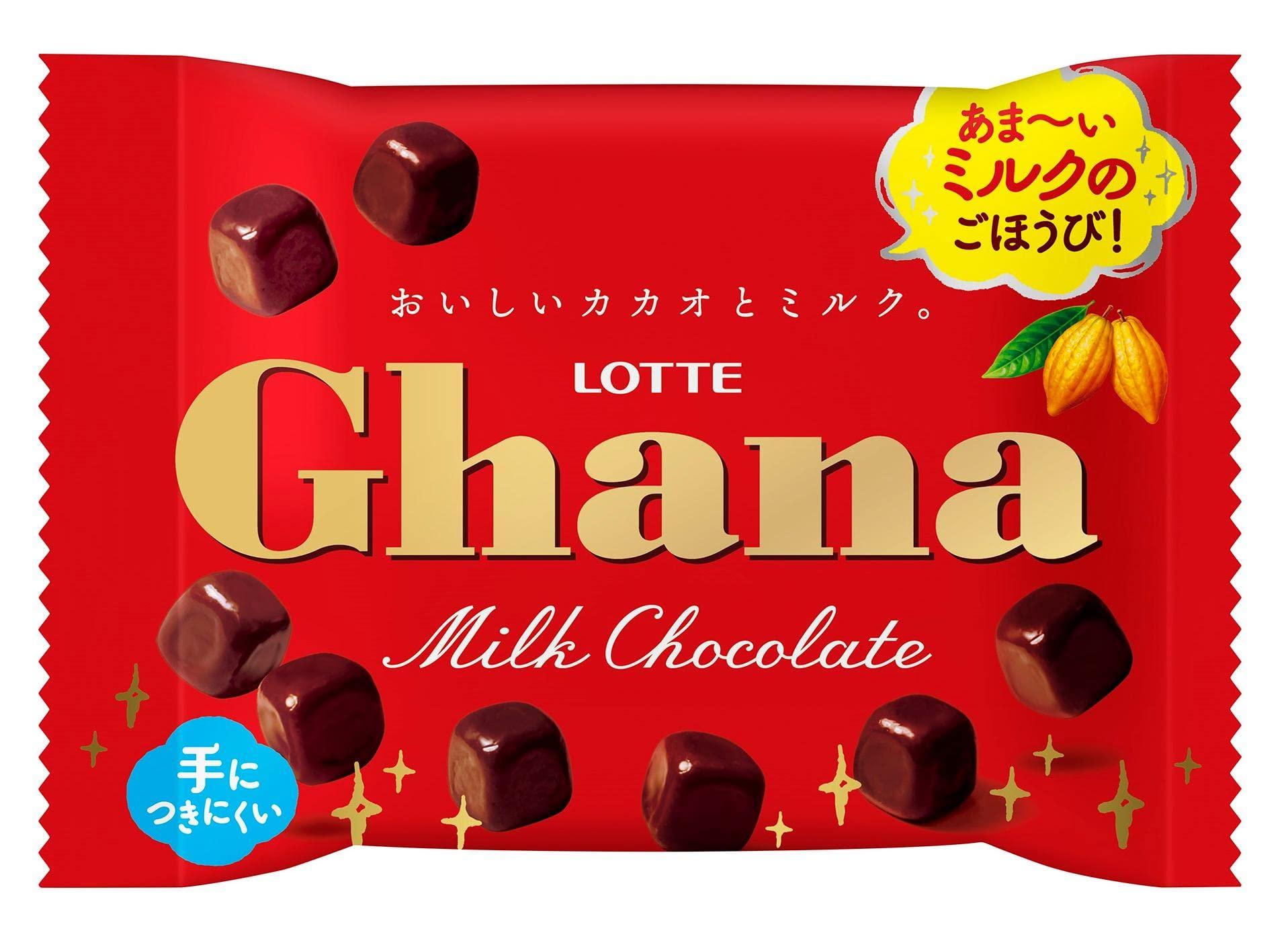 Lotte Lotte Ghana Pop Joy 1.3 oz (37 g) | Pack of 3 | Made in Japan | Japanese Chocolate | Japanese Sweets