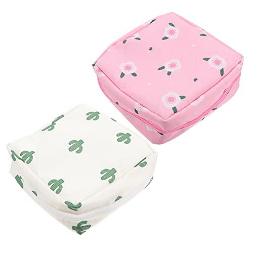 HEALLILY HEALLILY 2pcs Sanitary Napkin Storage Bag Portable Sanitary Napkin Pads Storage Bag with Zipper Pouch for Women and Girls