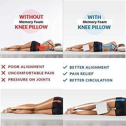 PumPum PUM PUM Orthopaedic Knee Pillow for Sciatica Relief, Back Pain, Leg Pain, Pregnancy, Hip and Joint Pain - Memory Foam Knee (Leg Pillow),Black