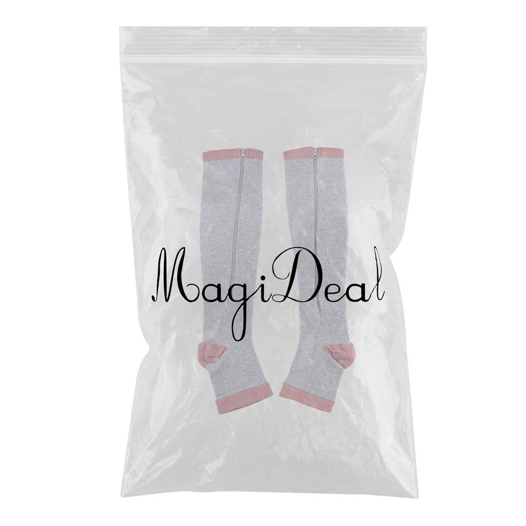 ATORSE ATORSE 1 Pair Womens Mens Compression Socks Zip Leg Support Stockings Gray Xxl