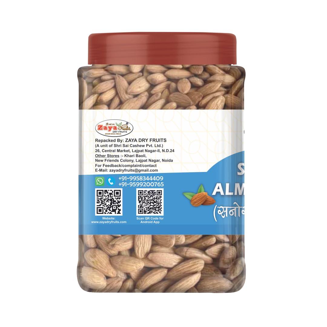 ZAYA DRYFRUITS Zaya Dryfruits Sanora Badam Giri,Australian Badam,Spanish Almonds,Big Size Almonds,Large Badam Giri,100% Natural Almonds (500G)