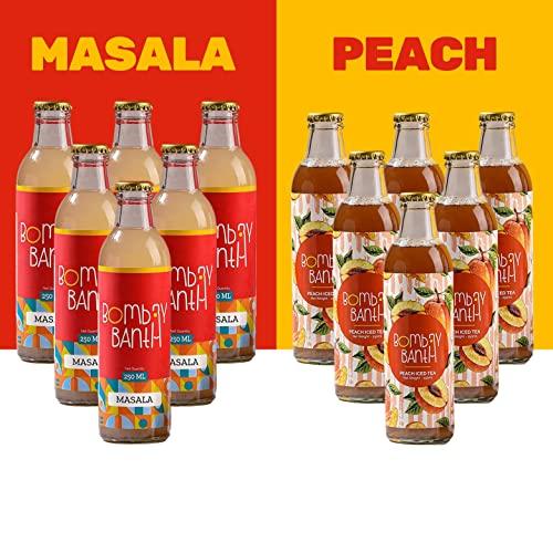 Bombay Banta Bombay Banta Masala Lemonade And Peach Ice Tea Combo Pack For Instant Refreshment | Freshly Packed Beverage| No Added Sugar | (Net Weight 250ML/Bottle) (Pack Of 6 Masala & 6 Peach Ice Tea)