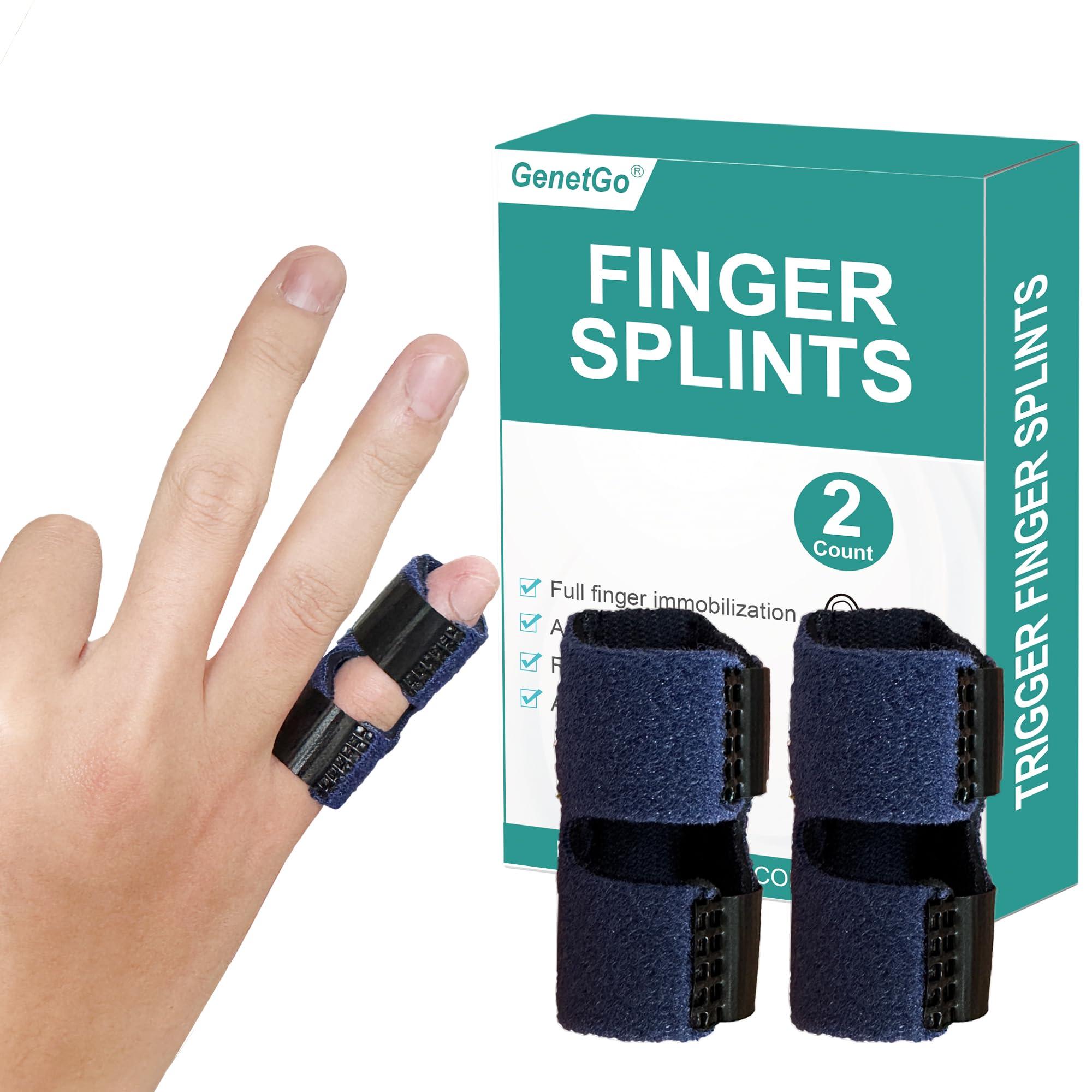 GenetGo GenetGo Little Pinky Finger Splint Brace for Trigger Mallet Finger Broken Finger, 2 Pack