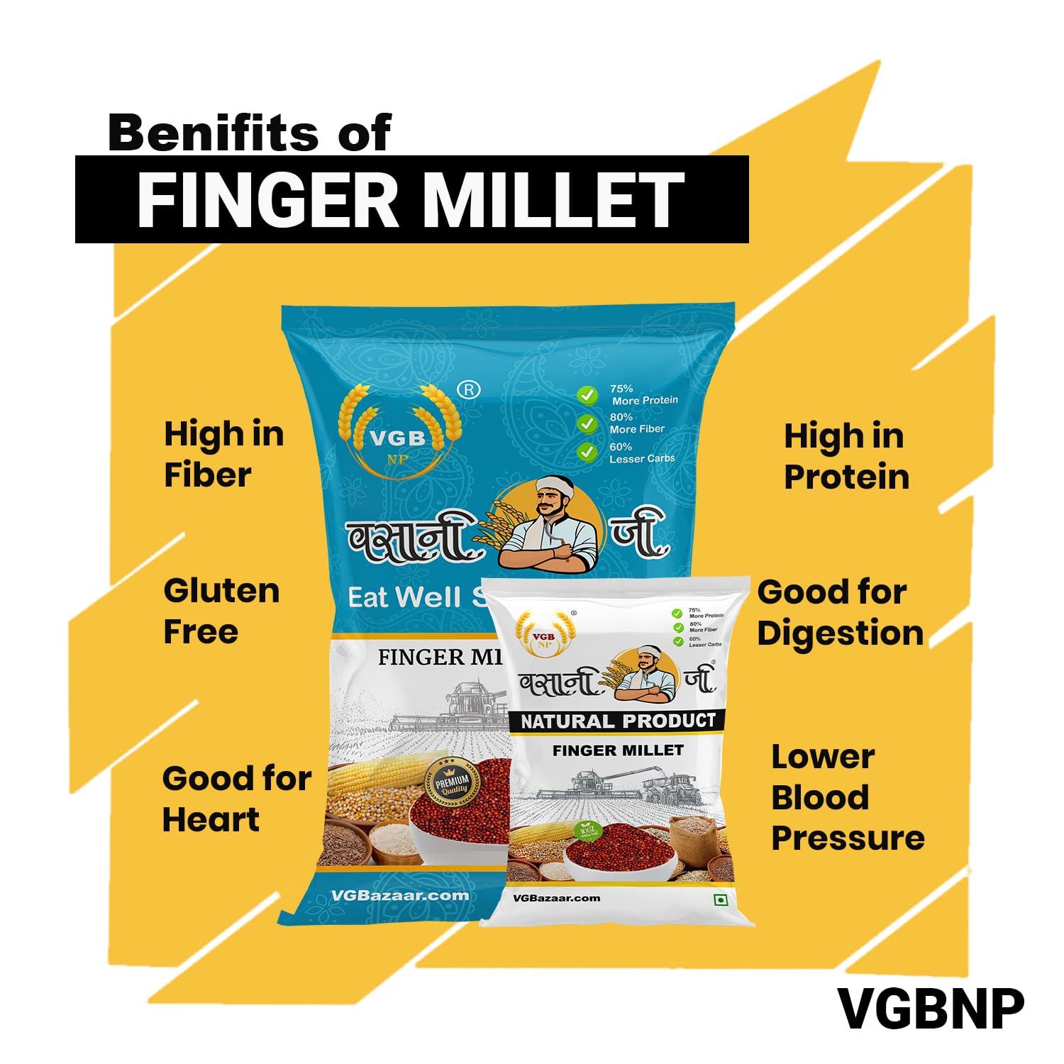 VGBNP VGBNP 100% Natural & Original Finger Millet,Kezhvaragu (Ragi Whole grain/ragulu) Pure Nachani,Ragi Seeds (Mandua | Nagli | Mandia) Healty Grains Fibre Rich Ragi- 1kg