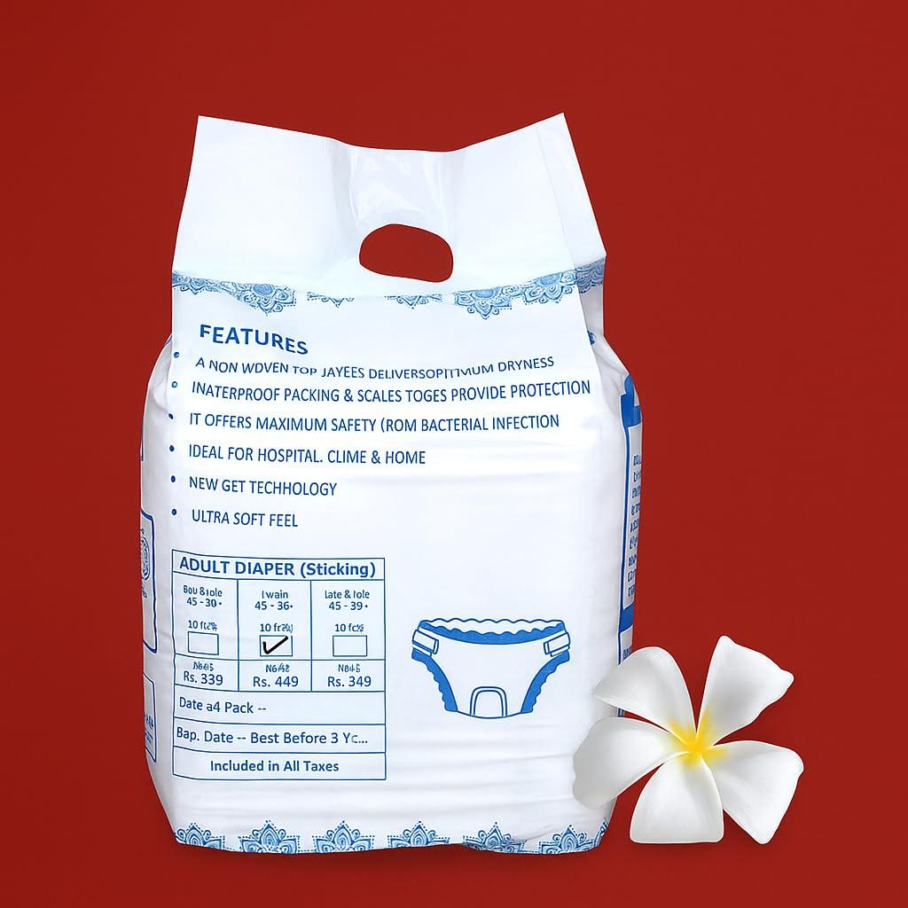 A Care Touch A Care Touch Adult Diapers for Men & Women StickingSuper Absorbent, Soft & Comfortable Incontinence Briefs  Leakproof, Adjustable Waist, Skin-Friendly, 10 pieces in 1 pack, Ideal for Overnight Protection, Large Size (Pack of 3))