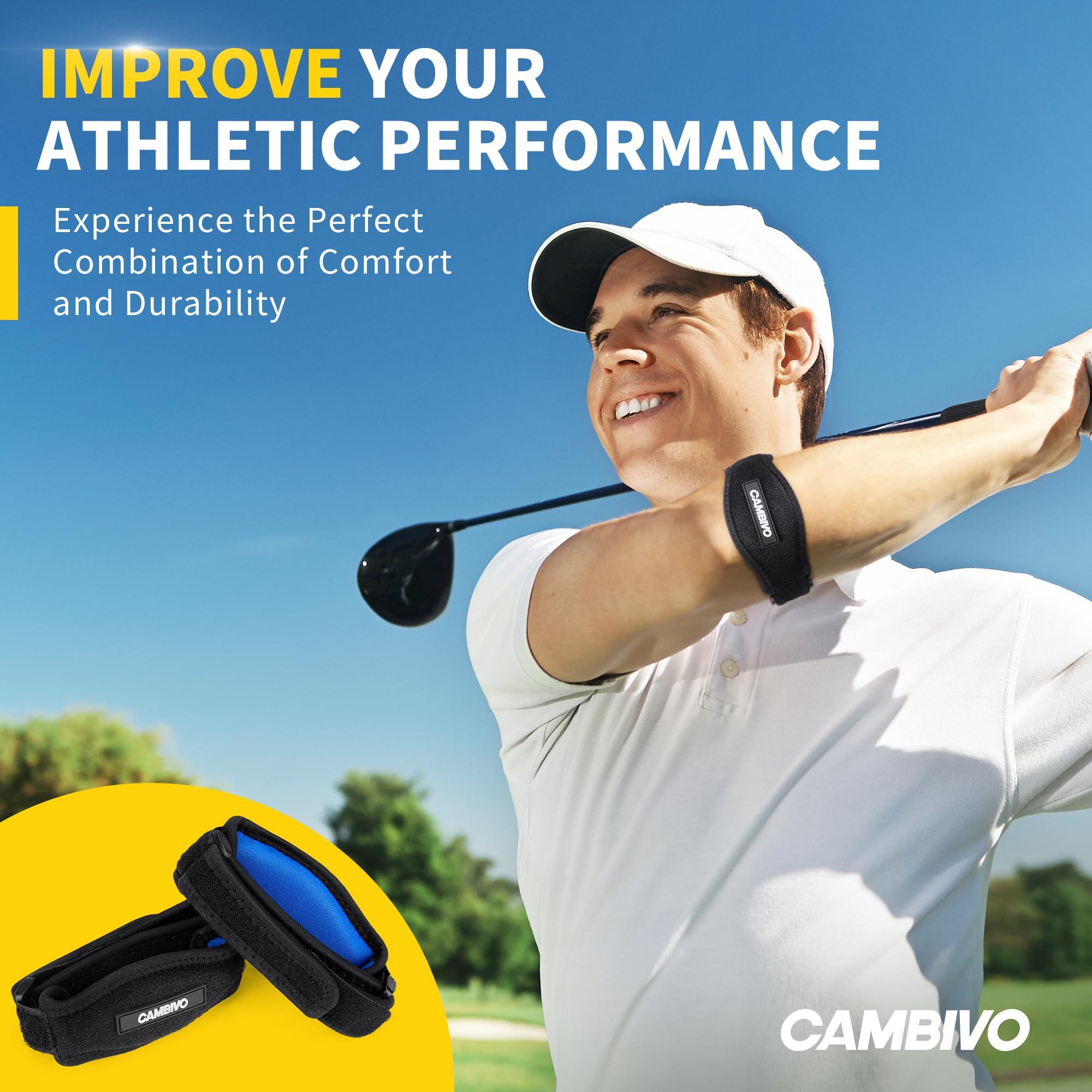 CAMBIVO CAMBIVO 2 Pack Tennis Elbow Brace, Arm Support Strap Band with Compression Pad for Tendonitis, Tennis and Golfer\'s Elbow (Black)