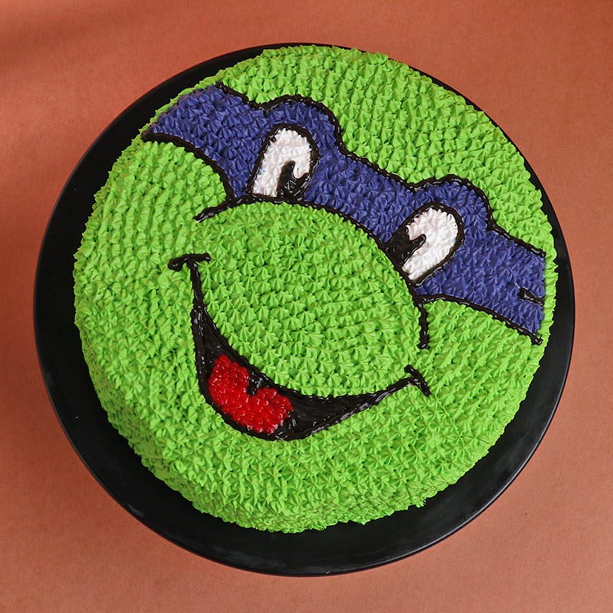 Floweraura FlowerAura Delicious Fresh Creamy Mutant Ninja Turtle Designer Theme Chocolate Kids Cake For Gifting As Birthday Cake, Cheer Up Cake, Daughter\'s Day Cake, Children\'s Day Cake (Same Day Delivery)(1Kg)