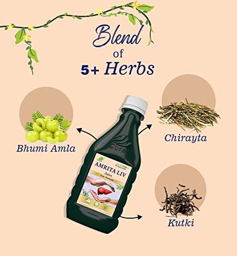 CURA AYURVEDIC AND UNANI CURA AMRITA LIV RAS II Clinically Researched Therapeutic Ingredients II Richness of Bhumi Amla, Chirata, Kalmegh, Kutki II Liver detox II 500ML