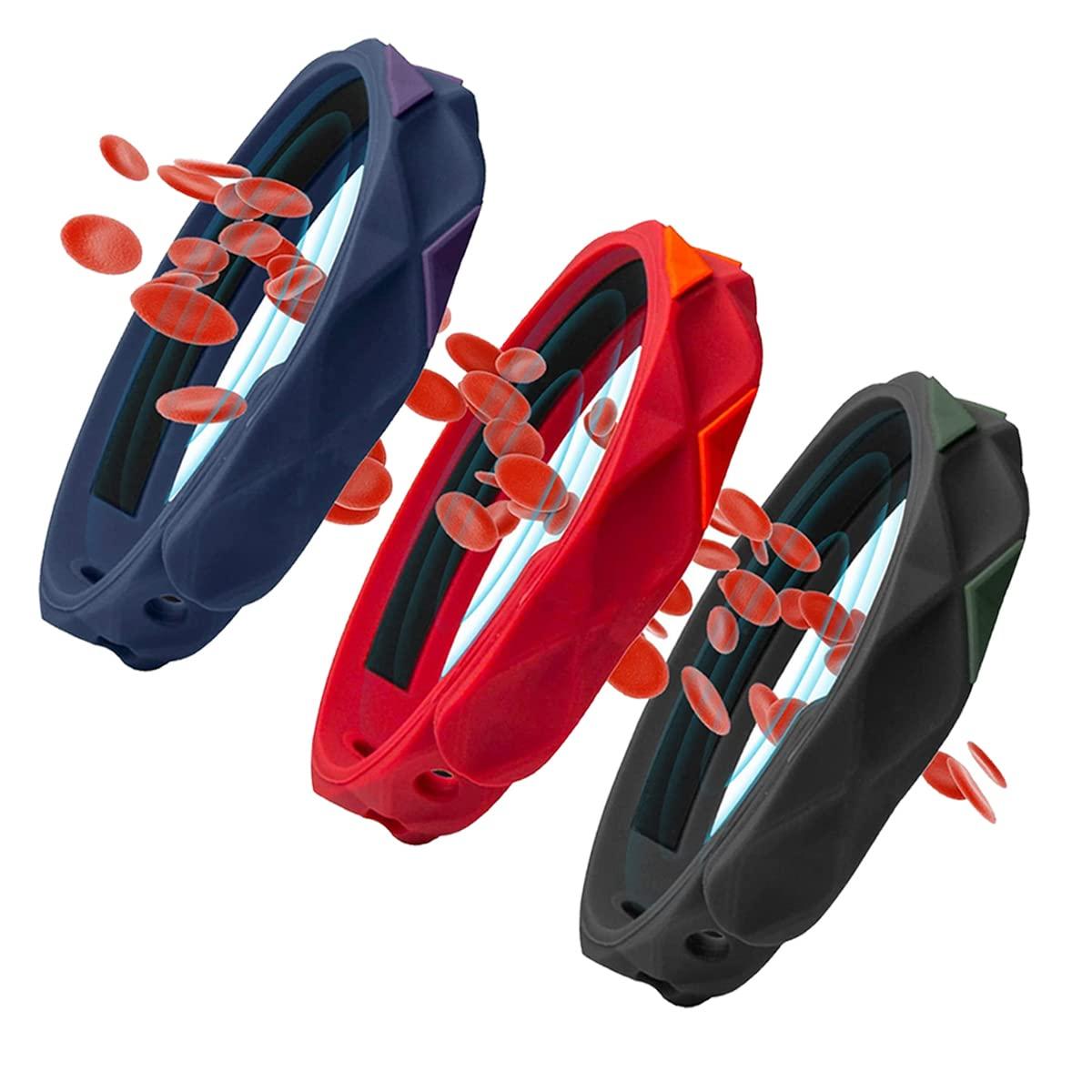 Wosxpgg Redup Far Infrared Negative Ions Wristband, Anti-Static Silicone Sports Bracelet for Men Women,Waterproof, Sweatproof, Washable (B)