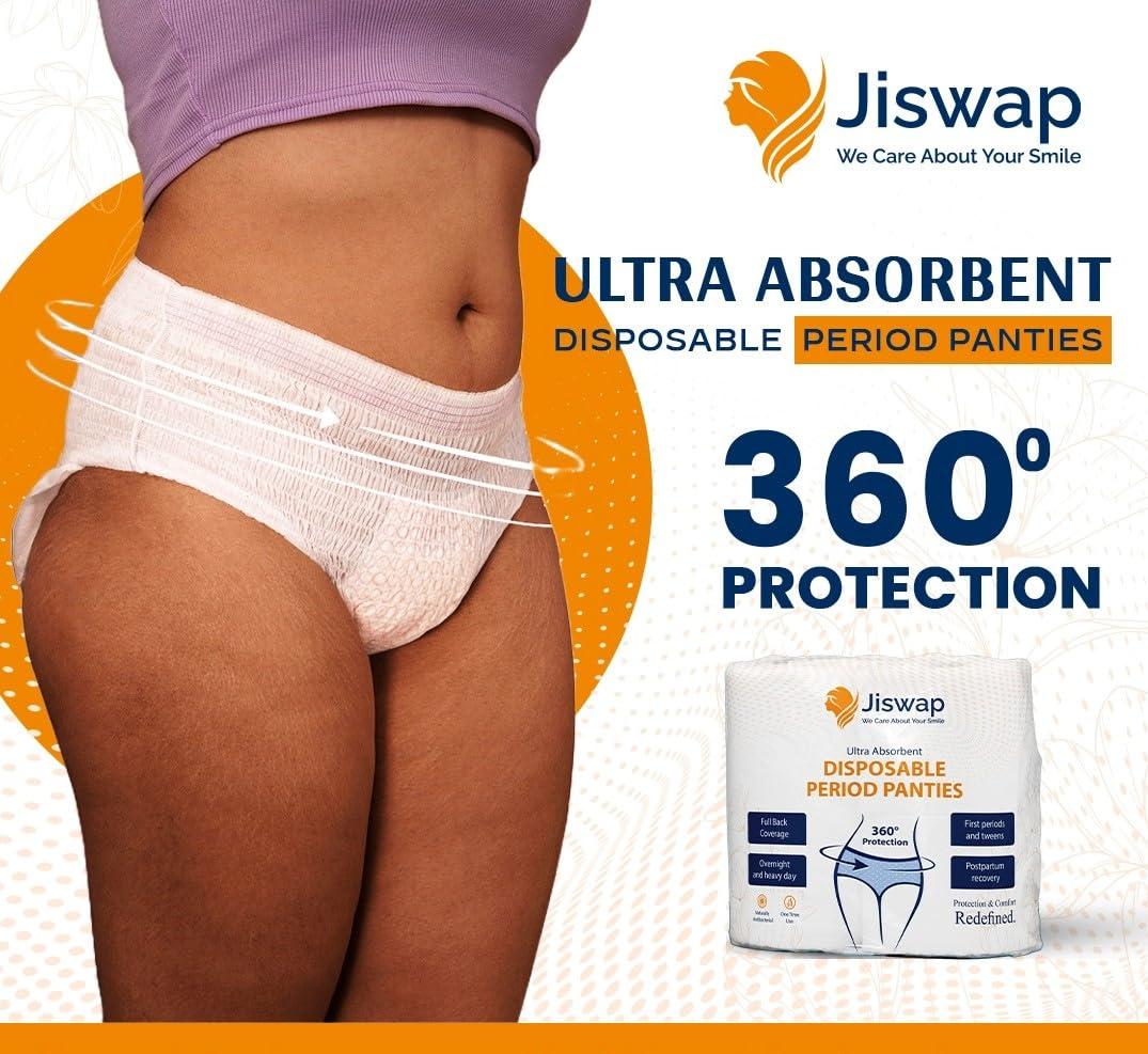 Jiswap Jiswap Period Panty Pad Super Absorbent, Heavy Flow Disposable Overnight Panties Sanitary Pad (Pack Of 10)