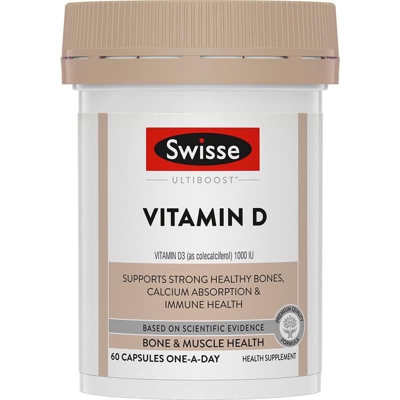 Swisse Swisse Vitamin D - 100% RDA of Vitamin D3 (Manufactured In Australia, Internationally Proven Formula) High Absorption Vitamin D3 For Healthy Bones, Immunity & Strong Muscles (90 Tablets)