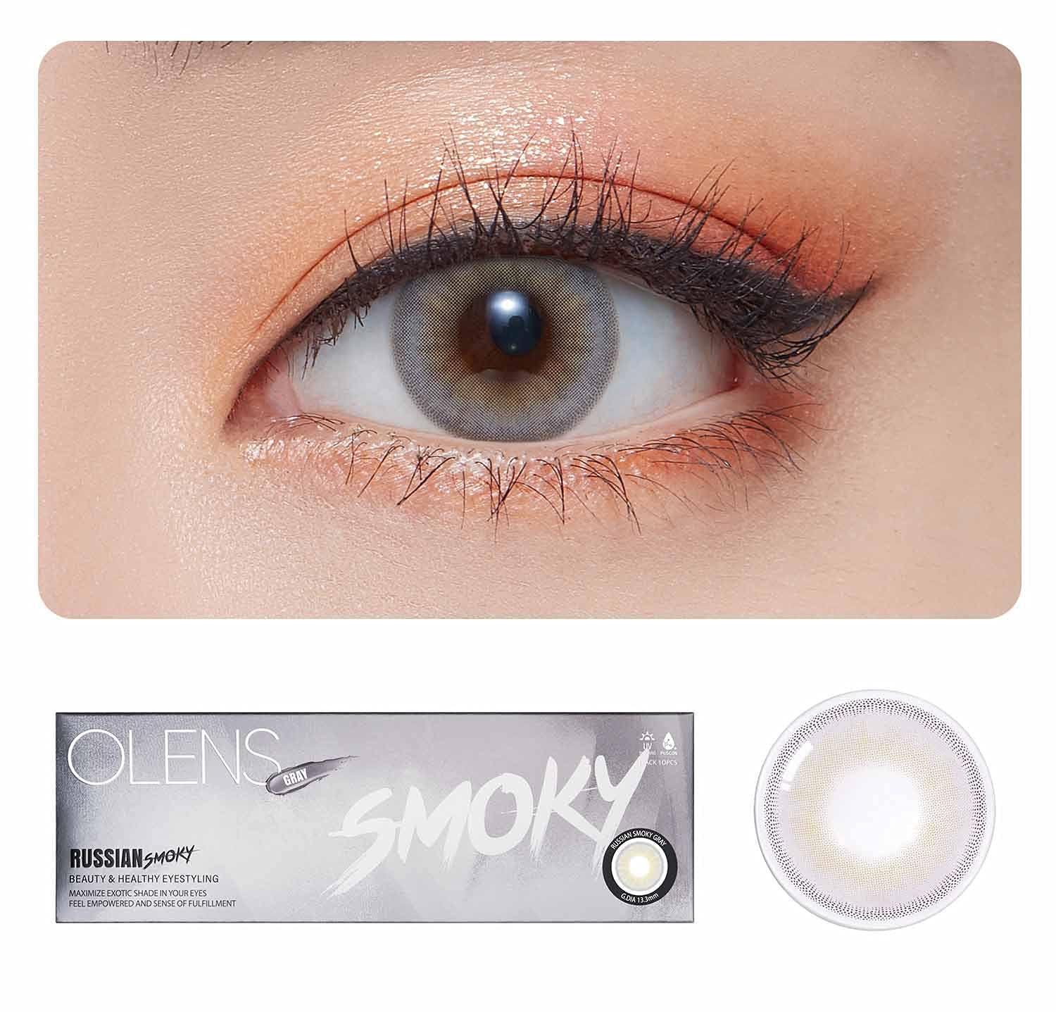 O-LENS O-LENS 1Day Russian Smoky Grey - Coloured Contact Lens (Daily Disposable, -5.00 / 10pcs / Grey), Natural Looking & Comfy Eye Color Lenses
