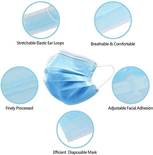 NightCare 3 Ply Disposable Face Mask Universal Breathable & Comfortable Non Surgical Safety Mask with Earloop & Nose Pin (100 Pcs)