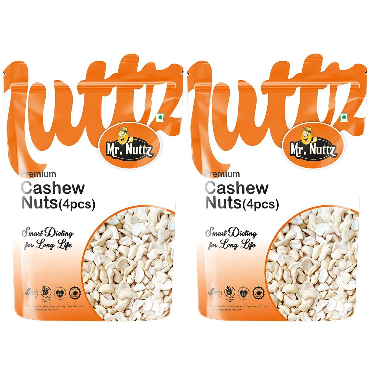 Mr.NUTTZ Mr.Nuttz Premium 4pc Broken Cashews Nut Tukda Kaju 1kg (Pack Of 2-500g Each)