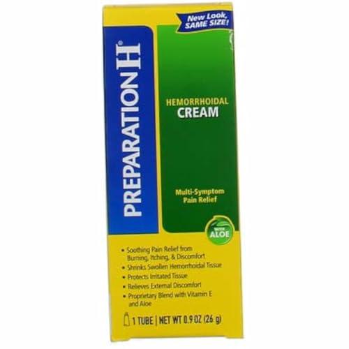 Preparation H PREPARATION H Hemorrhoid Symptom Treatment Cream (0.9 Ounce Tube), Maximum Strength Multi-Symptom Pain Relief with Aloe