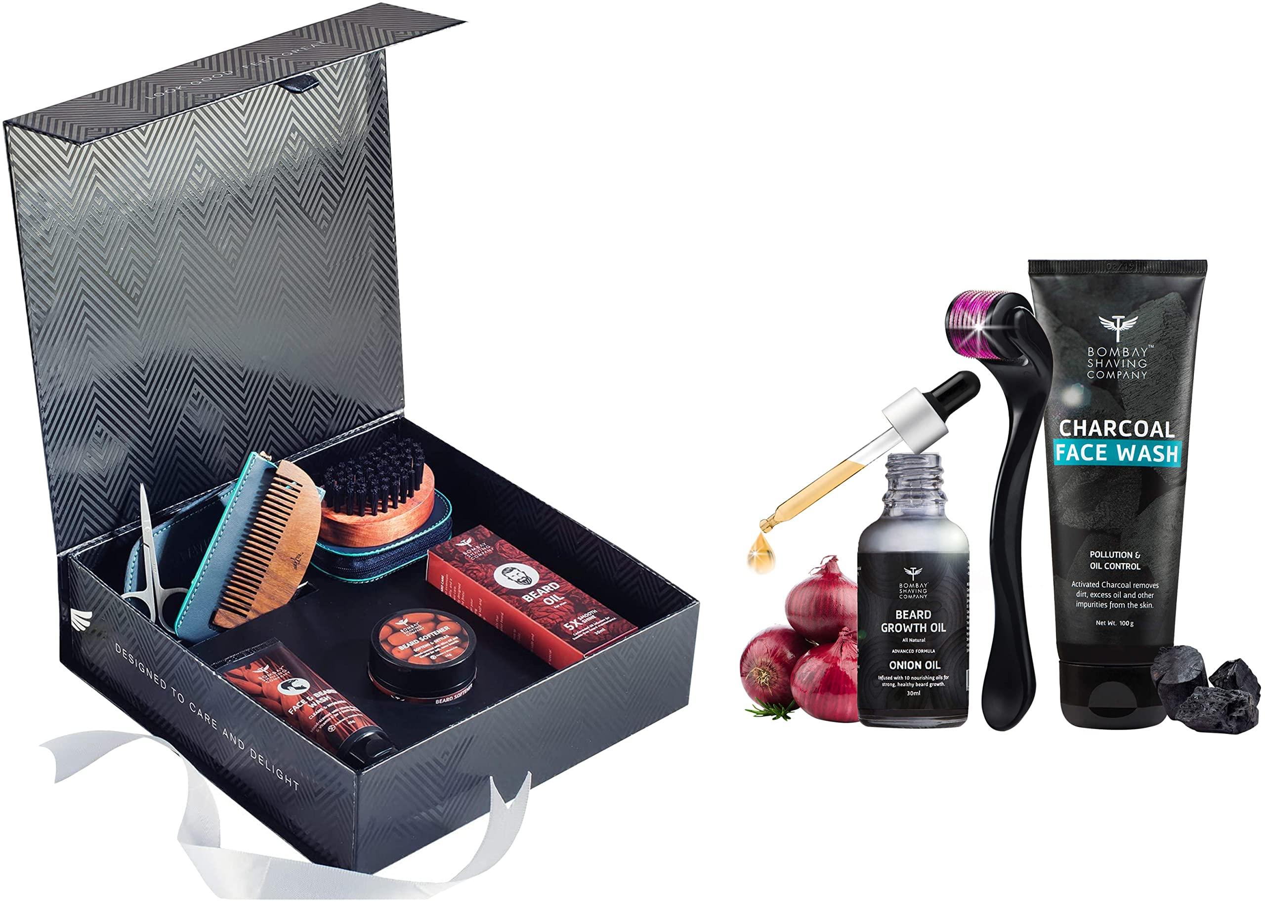 Bombay Shaving Company Bombay Shaving Company 6-in-1 Beard Grooming Kit for Men & Bombay Shaving Company Beard Growth Kit (Set of 3)