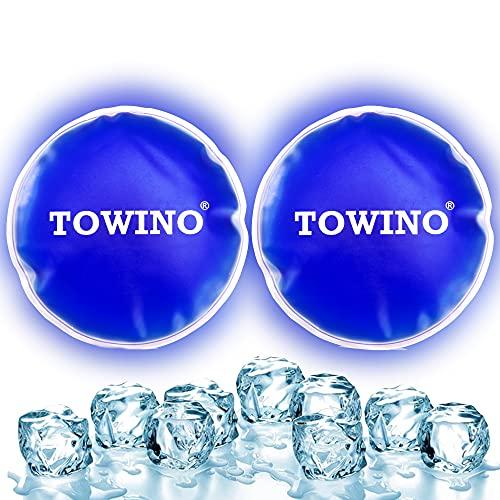 TOWINO TOWINO® Reusable Round Gel Ice Pack Soft Flexible Use Microwave Hot or Freezer Cold for Injuries Pain Relief,Tired Eyes,First Aid, Reduce Swelling or Soreness | Size 13cm (Pack of 2) Made In India